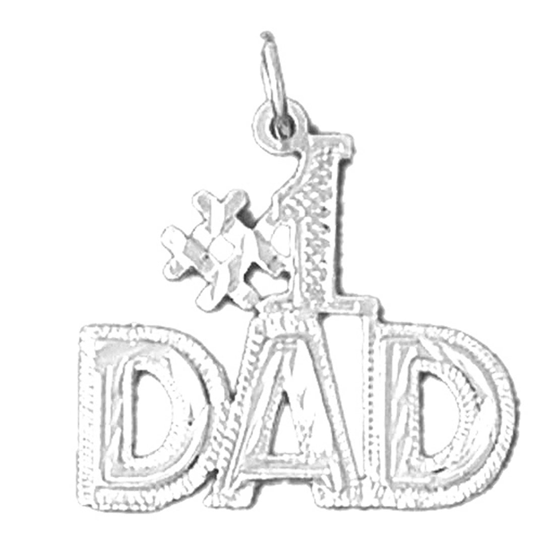 Sterling Silver #1 Dad Pendant