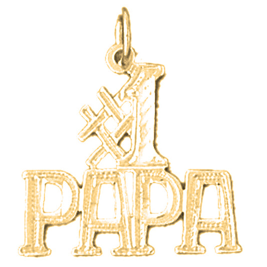 Yellow Gold-plated Silver #1 Papa Pendant