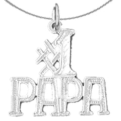 Anhänger „Papa“ aus Sterlingsilber Nr. 1 (rhodiniert oder gelbvergoldet)