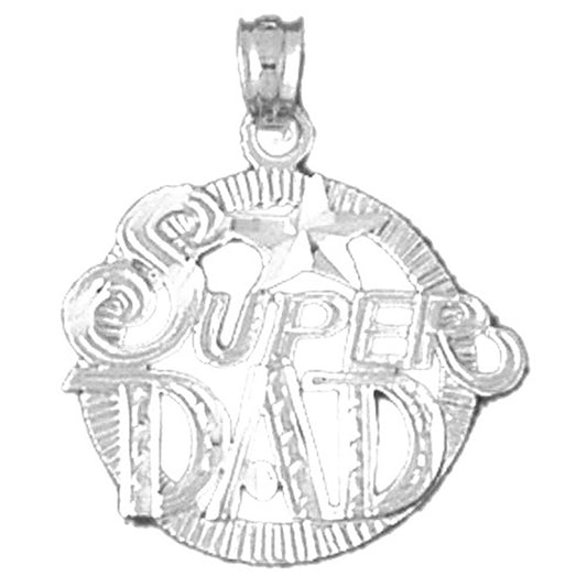 Sterling Silver Super Dad Pendant