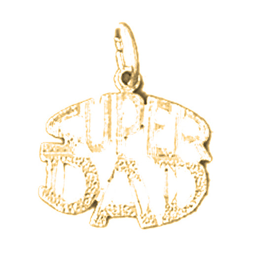 Yellow Gold-plated Silver Super Dad Pendant