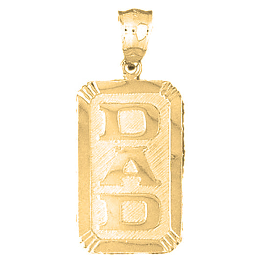 Yellow Gold-plated Silver Dad Pendant
