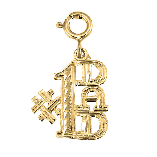 Yellow Gold-plated Silver #1 Dad Pendant