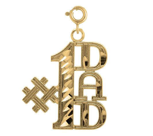 Yellow Gold-plated Silver Super Dad Pendant