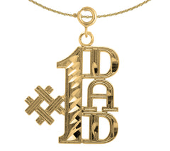 Sterling Silver Super Dad Pendant (Rhodium or Yellow Gold-plated)