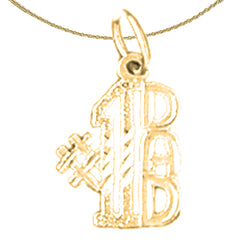 Sterling Silver #1 Dad Pendant (Rhodium or Yellow Gold-plated)