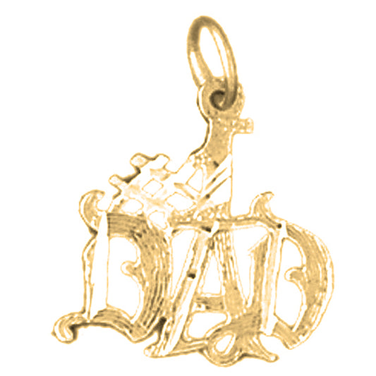 Yellow Gold-plated Silver #1 Dad Pendant