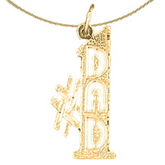 Sterling Silver #1 Dad Pendant (Rhodium or Yellow Gold-plated)