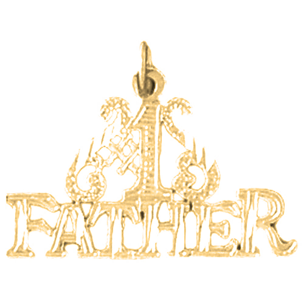 Yellow Gold-plated Silver #1 Father Pendant