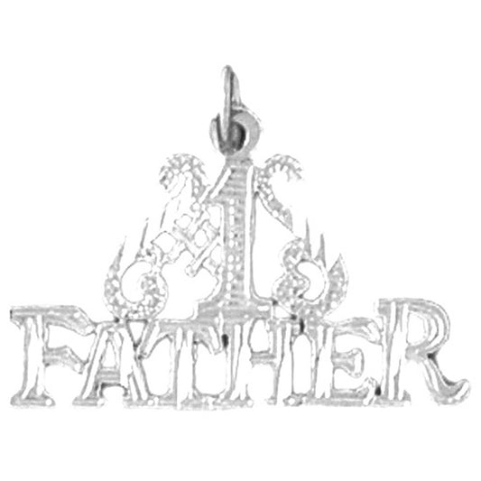 Sterling Silver #1 Father Pendant
