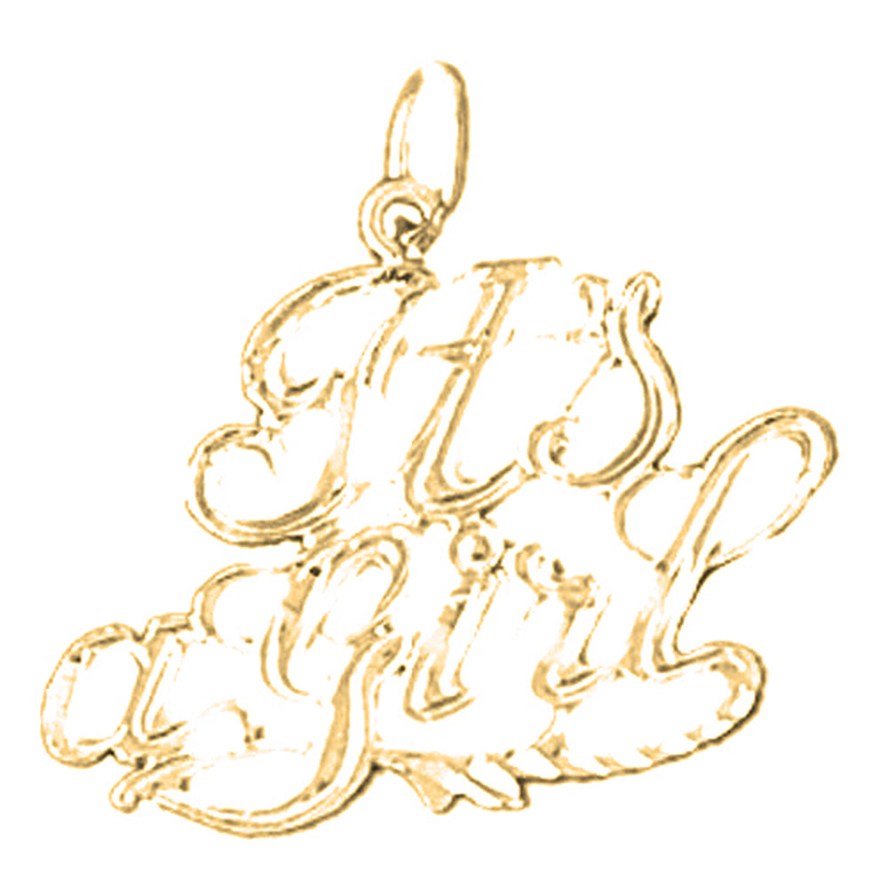 Yellow Gold-plated Silver It's A Girl Pendant