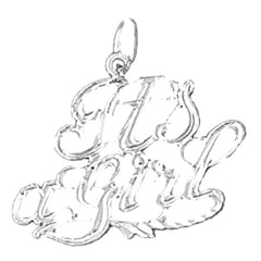 Sterling Silver It's A Girl Pendant