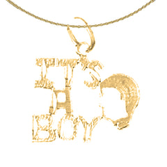 Sterling Silver It's A Girl Pendant (Rhodium or Yellow Gold-plated)