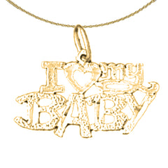 Sterling Silver It's A Boy Pendant (Rhodium or Yellow Gold-plated)