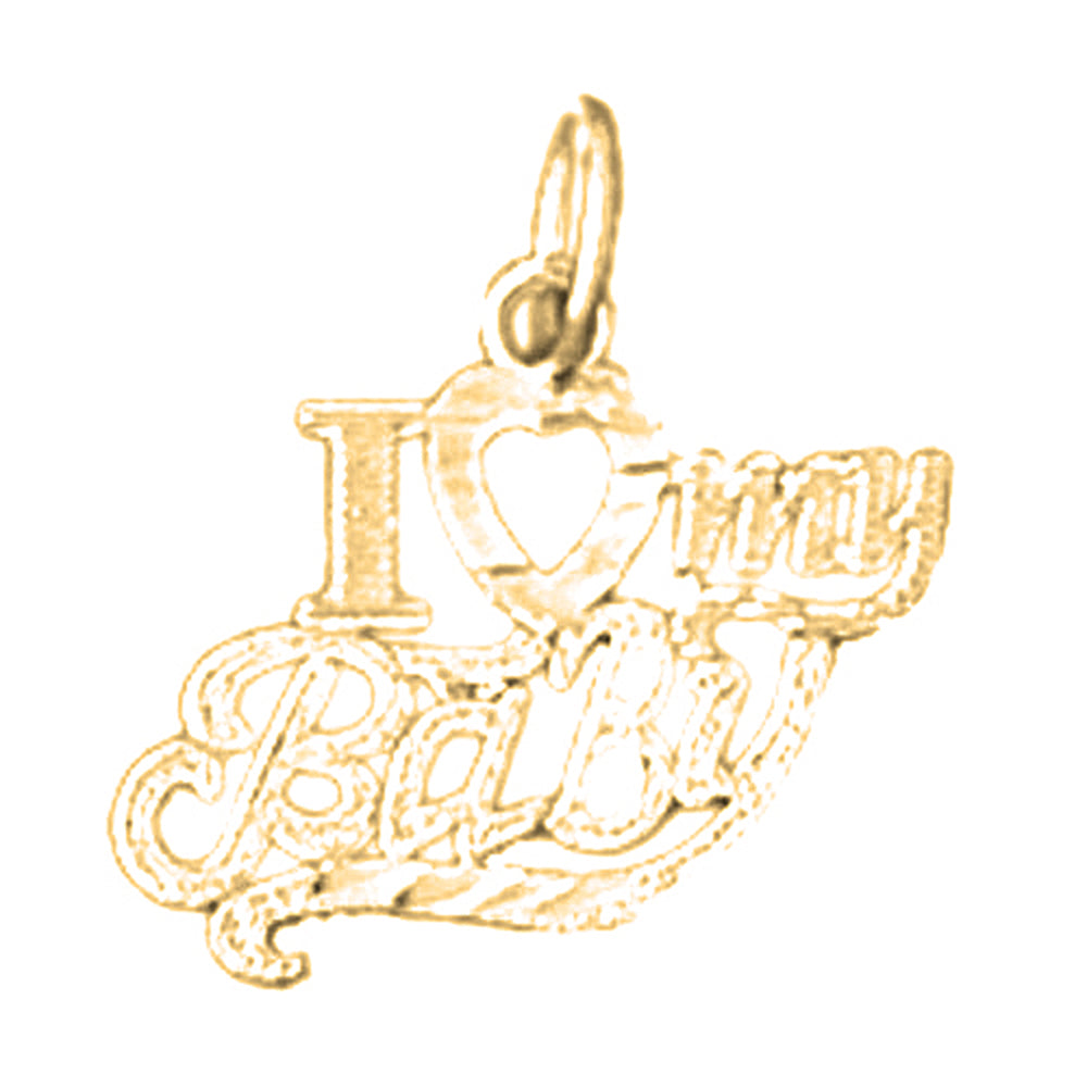Yellow Gold-plated Silver I Love My Baby Pendant