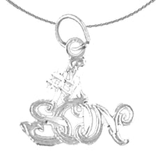 Sterling Silver Precious Baby Pendant (Rhodium or Yellow Gold-plated)