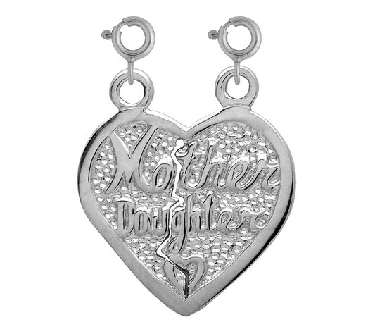 Sterling Silver Breakable Heart Mother Daughter Pendant