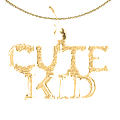 14K or 18K Gold Cute Kid Pendant