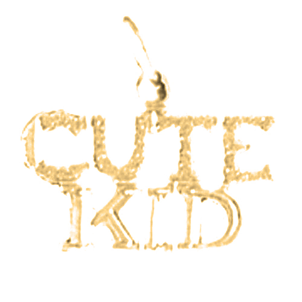Yellow Gold-plated Silver Cute Kid Pendant