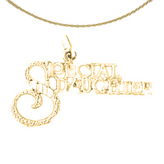 Sterling Silver Special Daughter Pendant (Rhodium or Yellow Gold-plated)