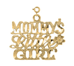 Yellow Gold-plated Silver Mommy's Little Girl Pendant