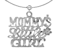 Sterling Silver Mommy's Little Girl Pendant (Rhodium or Yellow Gold-plated)