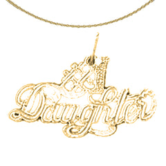 Sterlingsilber-Anhänger „#1 Daughter“ (rhodiniert oder gelbvergoldet)
