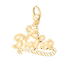 Yellow Gold-plated Silver #1 Brother Pendant