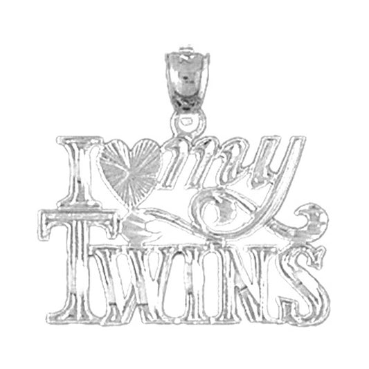 Sterling Silver I Love My Twins Pendant