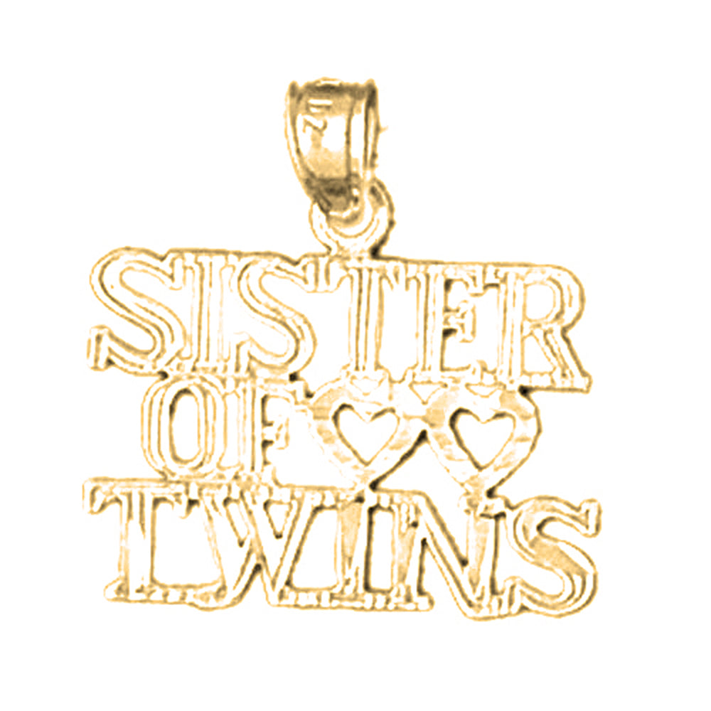 Yellow Gold-plated Silver Sister Of Twins Pendant