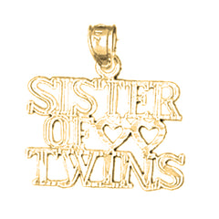 Yellow Gold-plated Silver Sister Of Twins Pendant