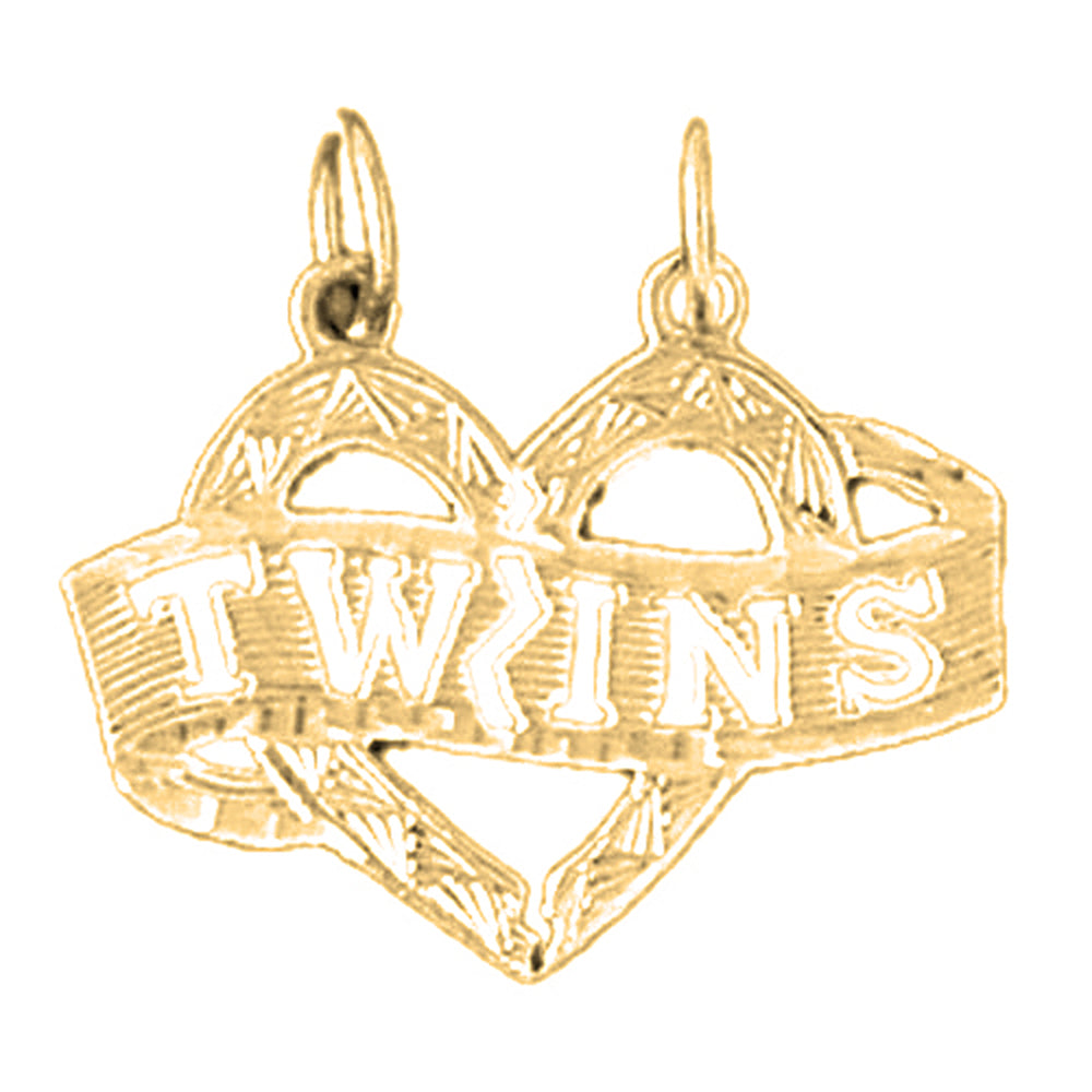 Yellow Gold-plated Silver Twins Pendant