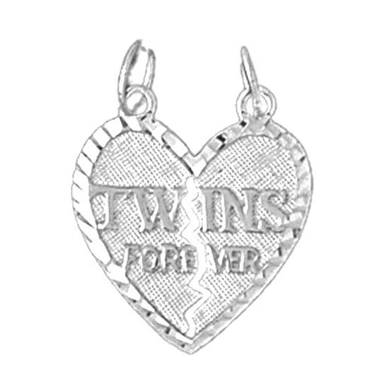 Sterling Silver Twins Forever Pendant