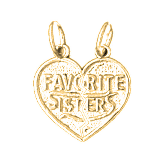 Yellow Gold-plated Silver Favorite Sisters Pendant