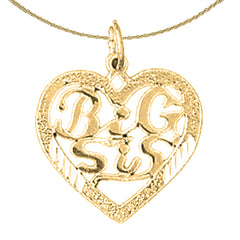 Sterling Silver Big Sis Pendant (Rhodium or Yellow Gold-plated)