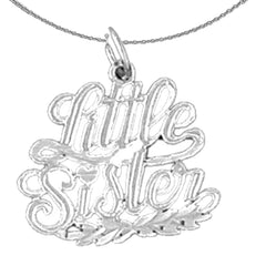 Sterling Silver Little Sister Pendant (Rhodium or Yellow Gold-plated)