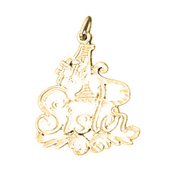 Yellow Gold-plated Silver #1 Sister Pendant
