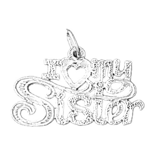 Sterling Silver I Love My Sister Pendant