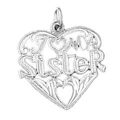 Sterling Silver I Love My Sister Pendant