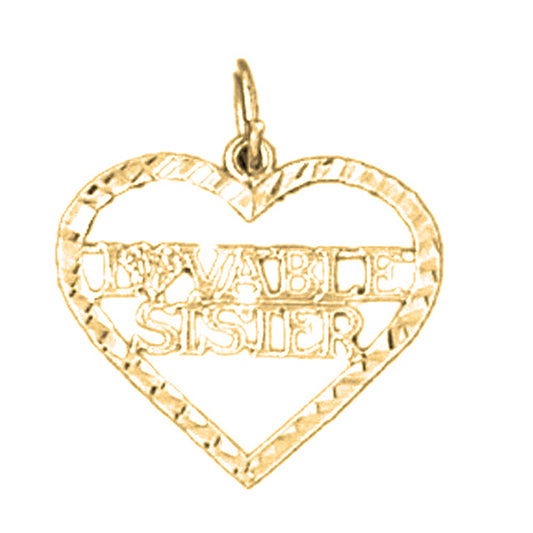 Yellow Gold-plated Silver Lovable Sister Pendant
