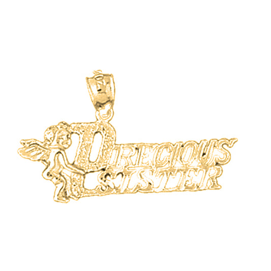 Yellow Gold-plated Silver Precious Sister Pendant