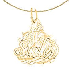 Sterling Silver #1 Sister Pendant (Rhodium or Yellow Gold-plated)