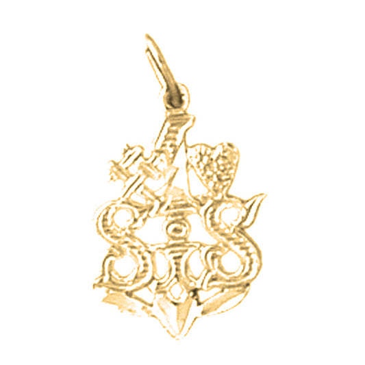 Yellow Gold-plated Silver #1 Sis Pendant