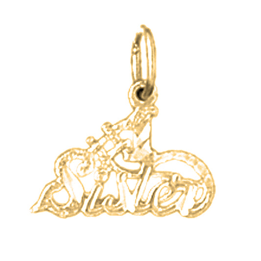 Yellow Gold-plated Silver #1 Sister Pendant
