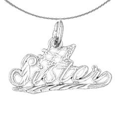 Sterling Silver #1 Sister Pendant (Rhodium or Yellow Gold-plated)