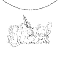 Sterling Silver Special Sister Pendant (Rhodium or Yellow Gold-plated)