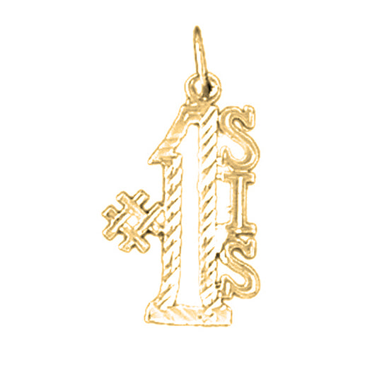 Yellow Gold-plated Silver #1 Sis Pendant