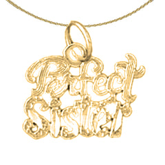 Sterling Silver Perfect Sister Pendant (Rhodium or Yellow Gold-plated)