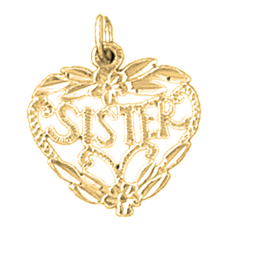 Yellow Gold-plated Silver Sister Pendant