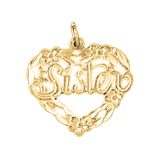 Yellow Gold-plated Silver Sister Pendant